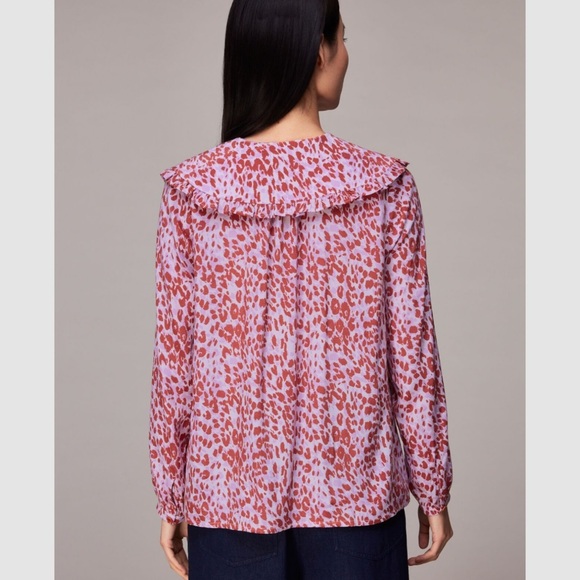 NWT whistles summer cheetah collar top - Picture 3 of 8